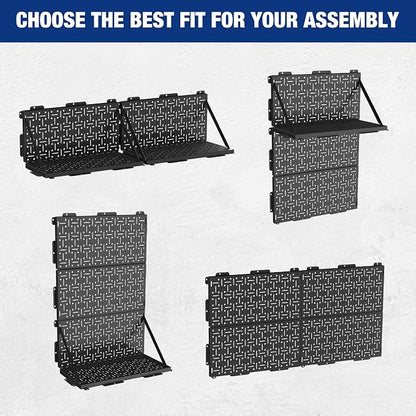 WORKPRO 16”x 16” Metal Peg Board, Foldable Black Pegboard - Image 4