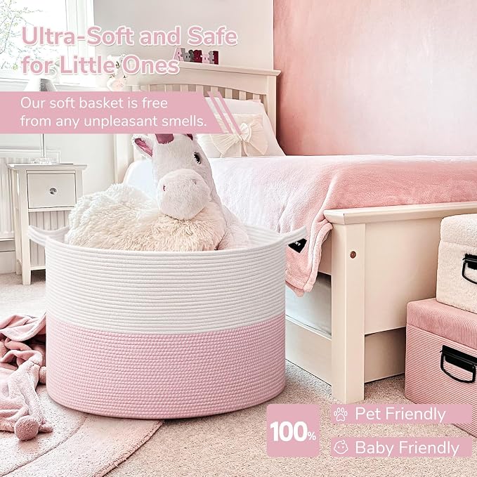 INDRESSME 115L Extra Large Pink Laundry Basket - Image 5