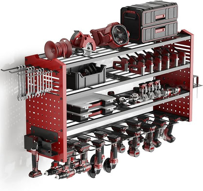 Tomorotec 4-Layer Wall-Mounted Power Tool Storage Rack, Heavy-Duty Steel Drill by Tomorotec