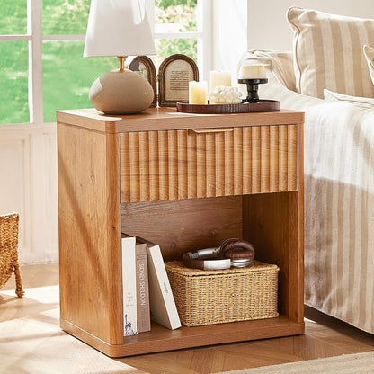 LEYAOYAO Fluted Farmhouse Nightstand Set of 2 - Image 2