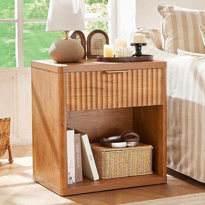 LEYAOYAO Fluted Nightstand by LEYAOYAO-Findtheshiningpointofyourideallife%EF%BC%81