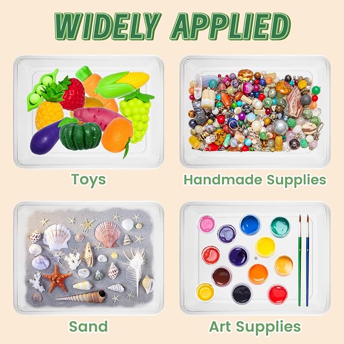10 Pcs Activity Plastic Art Trays, Stackable Craft Tray, Flat Storage Tray - Image 5