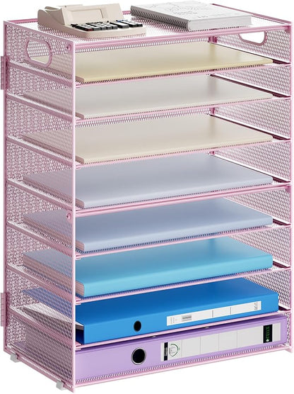 Marbrasse Paper Organizer Letter Tray, 9 Tier Mesh File Organizer by Marbrasse