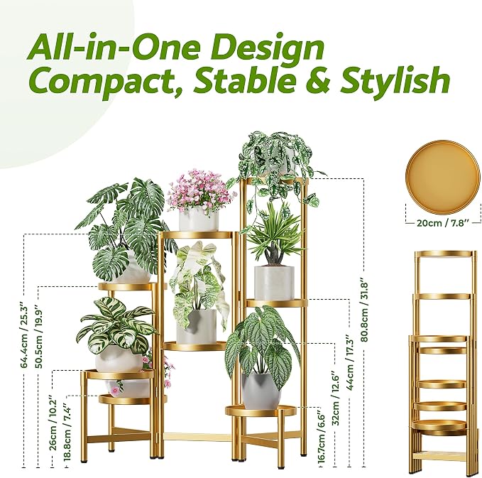 Gold Plant Stand, 8 Tiered Plant Stand Indoor - Image 3