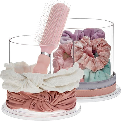 STORi Bella 2-Pack Headband and Scrunchie Holder | Clear Plastic Organizer - Image 8
