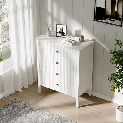 RoyalCraft White Fluted 4 Drawer Dresser - Image 9