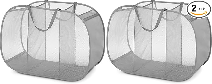 Whitmor Pop & Fold, Paloma Gray Laundry Sorter by Whitmor