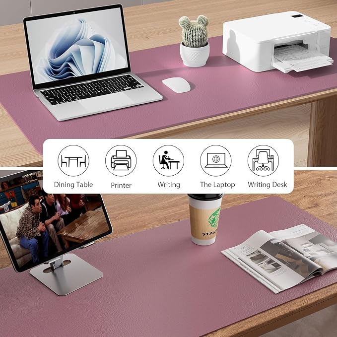 Bloss Leather Desk Pad Protector, Mouse Pad, Office Desk Mat, 31.5" x 15.7" - Image 6