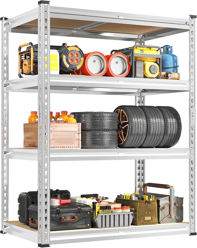 REIBII 60.05" H Storage Shelves 1840LBS Garage Shelving Heavy Duty Shelving 4 by REIBII