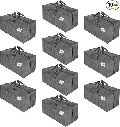 VENO 10 Pack Moving Bags w/Backpack Straps, Heavy Duty, Moving Boxes Alternative by Veno
