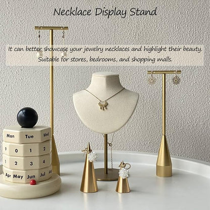 Necklace Display Stand For Selling Velvet Chain Jewelry Bust Holder Organizer - Image 2