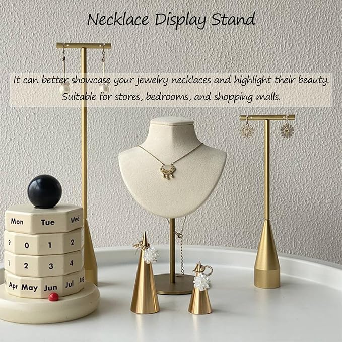 Necklace Display Stand For Selling Velvet Chain Jewelry Bust Holder Organizer - Image 2