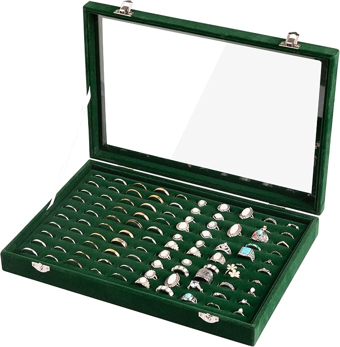 Frebeauty Ring Organizer Tray 100 Slots Ring Holder by Frebeauty