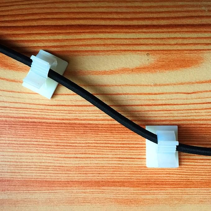 Viaky 30 Pieces White Adjustable Cable Clips Self-Adhesive Desk Organizer Nylon - Image 7