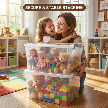 Citylife 48 Qt Ultra-Thick Clear Plastic Storage Bins - Image 2