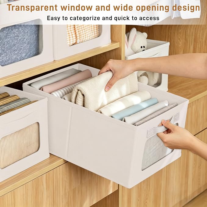 Linen Closet Organizers and Storage 6 Packs-Fabric Storage Bins - Image 3
