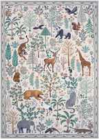 OJIA Jungle 8x10 Area Rugs for Living Room Bedroom Large Washable Rugs, Thin Modern Nursery Rug Non-Shedding Kids Playroom Rug Stain Resistant Large Carpet Neutral Rugs for Kids Room Dining