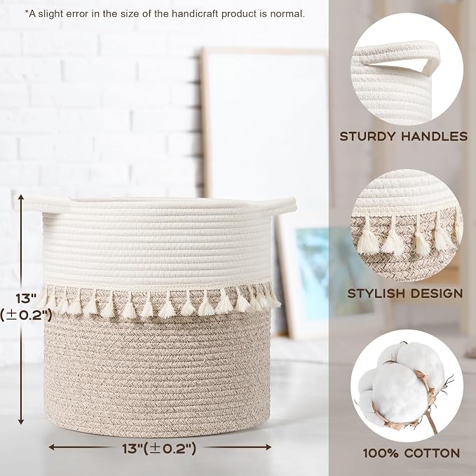 danpinera Storage Baskets, 3 Pack Soft Round Storage Bins - Image 2