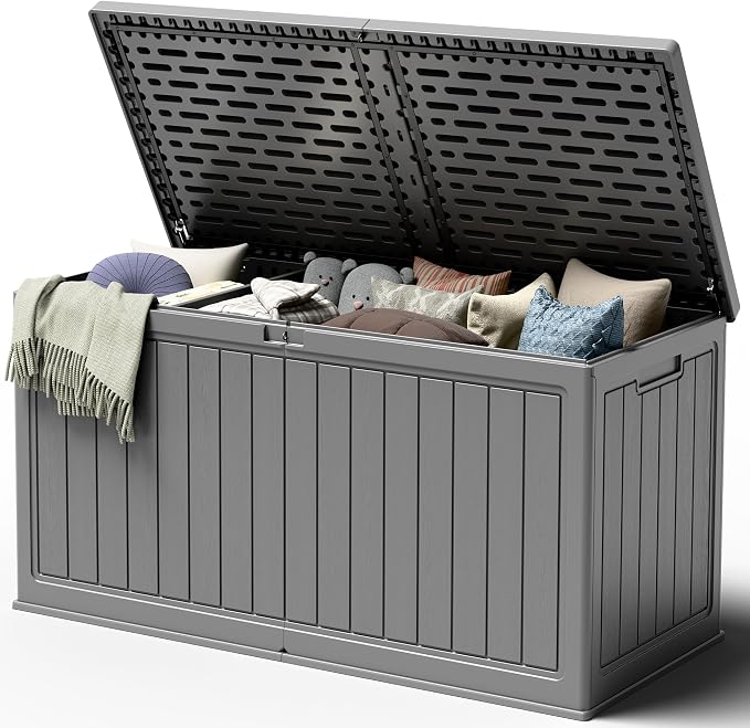 270 Gallon HDPE Deck Box Outdoor Indoor Waterproof Storage Box by Acurax