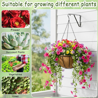 4pcs 16 inch Metal Hanging Baskets Round Wire Plant Stand - Image 6