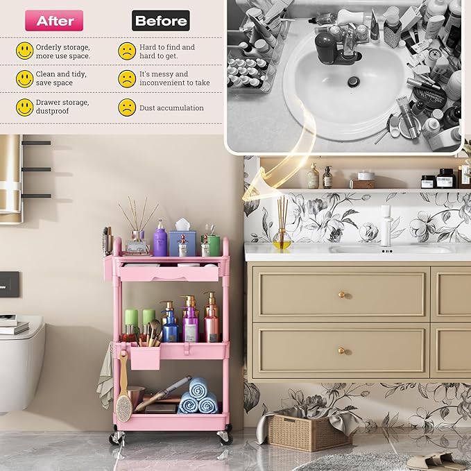 Goovilla Rolling Makeup Organizer Cart - Image 7