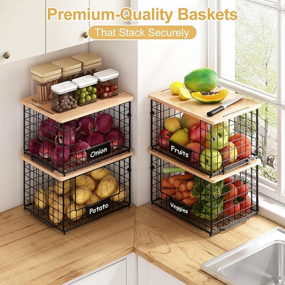 2-Pack Stackable Wire Baskets - Image 2