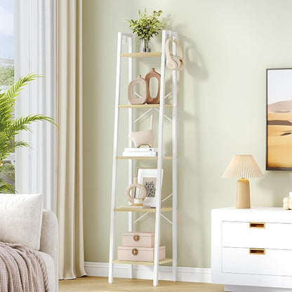 Hzuaneri Ladder Shelf, Freestanding Corner Storage Shelf | Bookcase by Hzuaneri