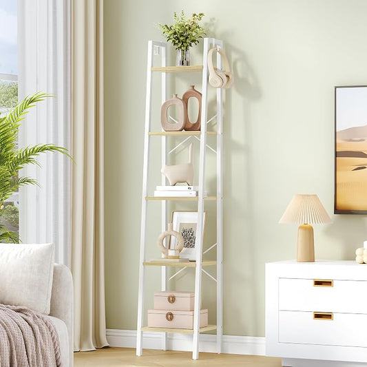 Hzuaneri Ladder Shelf, Freestanding Corner Storage Shelf | Bookcase by Hzuaneri