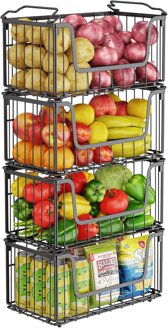 MSERCUOR 4 Pack Foldable Wire Basket by MSERCUOR