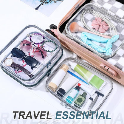 Hoolerry 4 Pcs Hard Clear Zipper Case Makeup Bags Plastic Pencil Pouch - Image 7