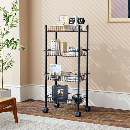 AWTATOS 4-Tier Rolling Cart, Storage Cart - Image 2