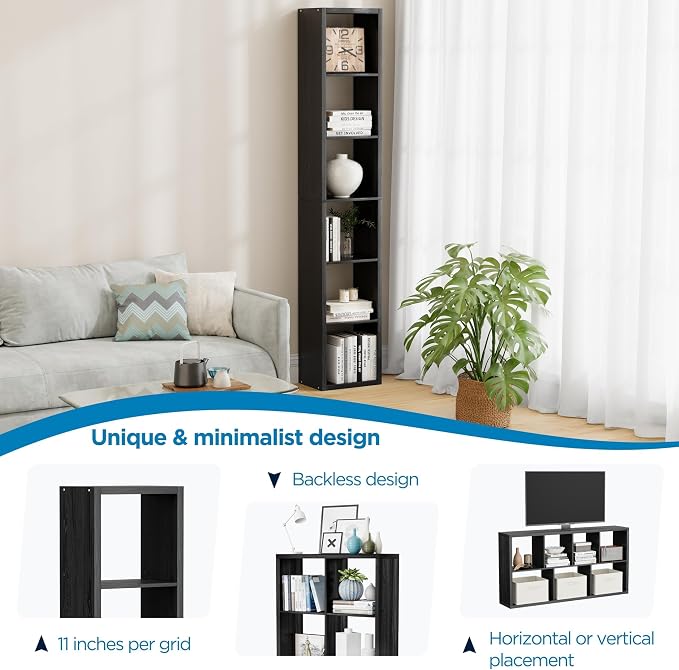 6 Cube Storage Organizer Single Row, Cube Shelf - Image 6