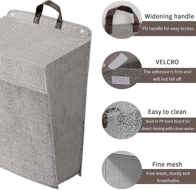 Wall Hanging Laundry Basket, Collapsible Laundry Hamper - Image 3