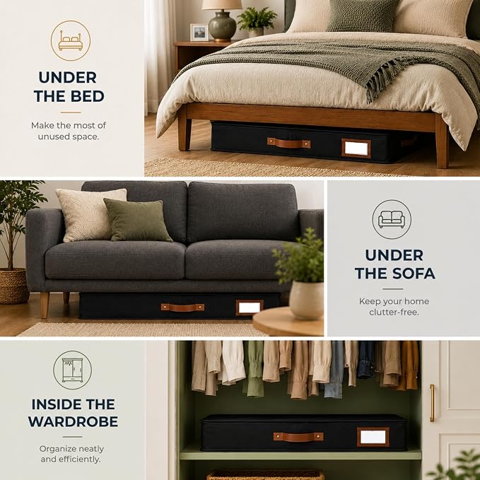 HOMELUX THEORY 2pc Under Bed Storage Containers, Bedroom Under the Bed Drawer - Image 5