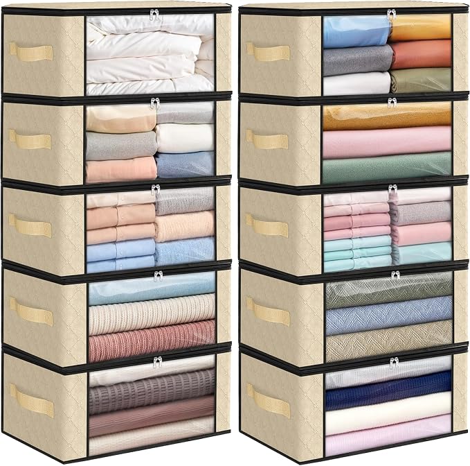 Fab totes 35L Closet Organizers and Storage, Foldable Under Bed Storage by Fabtotes