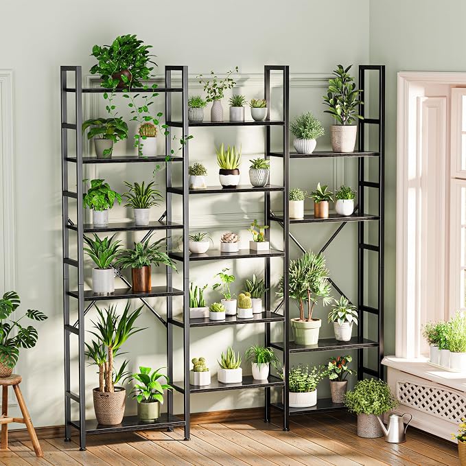 SUPERJARE Triple Bookshelf, Bookcase - Image 2
