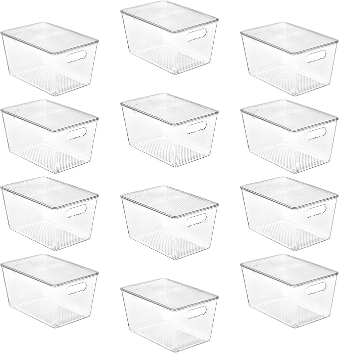Vtopmart 12 Pack Clear Stackable Storage Bins by Vtopmart