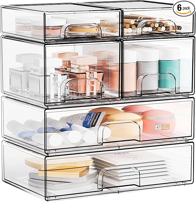 Clear Stackable Storage Drawers by Yieach