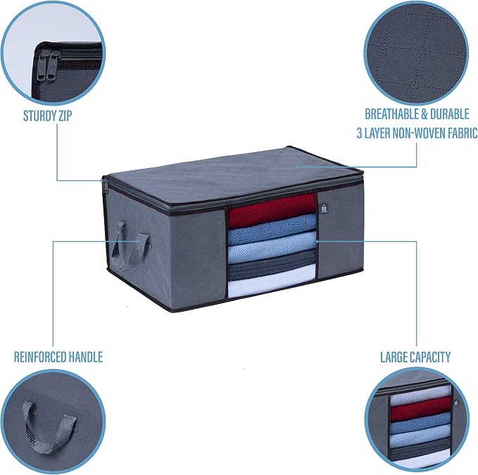 VENO 3 Pack Large Clothes Storage Bag Organizer - Image 2