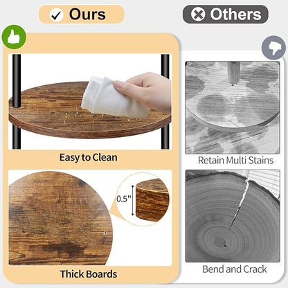 Cupcake Stand, 360° Rotating Wooden Cupcake Stand 3 Tier Large Dessert Table - Image 4