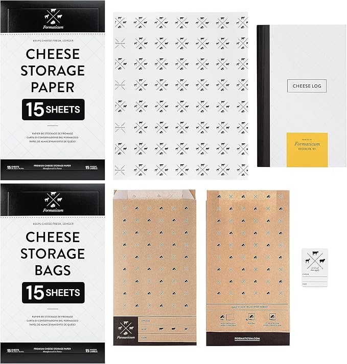 Formaticum Cheese Storage Kit | Cheese Storage Bags, Cheese Storage Paper by Formaticum
