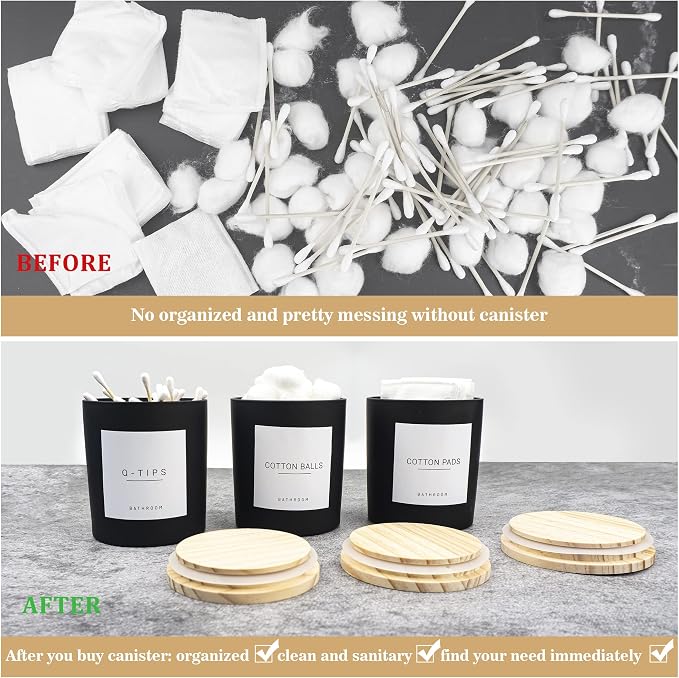 3PCS Modern 13.53oz Black Bathroom Canisters - Image 6
