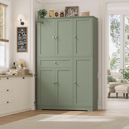 HOSTACK 68" Tall Kitchen Pantry Storage Cabinet - Image 2