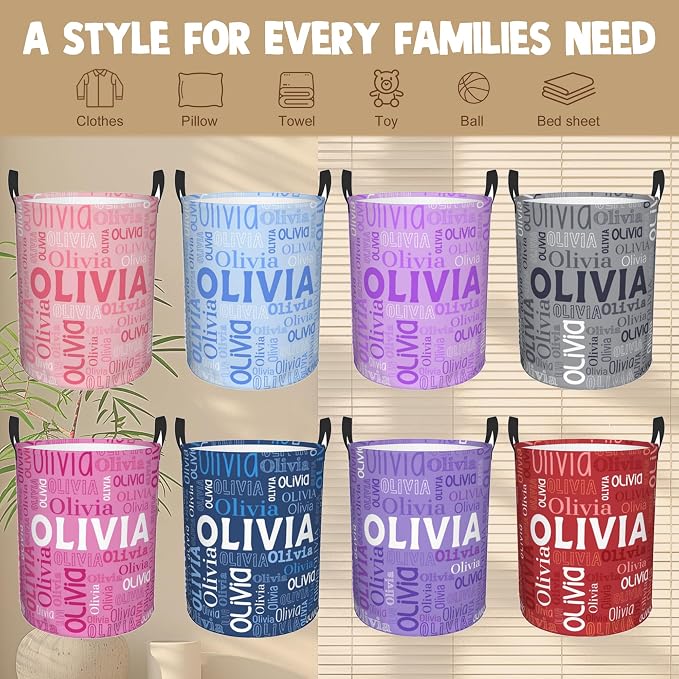 Custom Name Laundry Hamper, Personalized Laundry Basket - Image 6