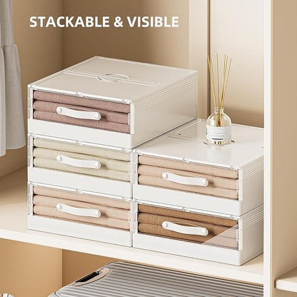 Plastic Bed Sheet Organizers and Storage 4 Pack Sheet Set Storage Organizer - Image 3