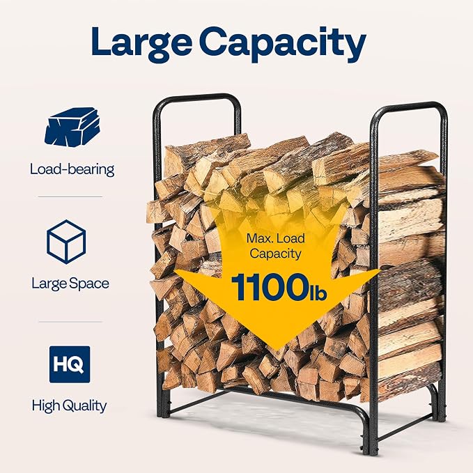 VIVOHOME 3 ft Heavy Duty Firewood Rack Outdoor - Image 3