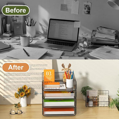 FANXIYQ 4-Tier Acrylic Paper Tray Organizer, Tool-Free Design - Image 7