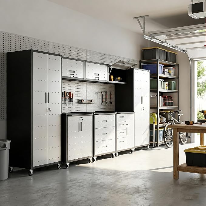 Garage Cabinet System | Heavy Duty Steel All-in-One Modular Garage Cabinet Set - Image 8