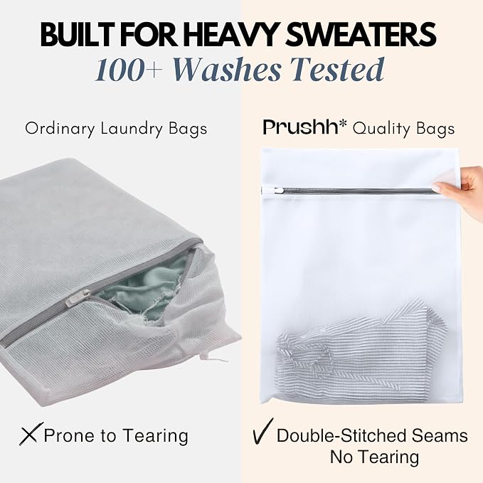 3Pc Spacious Durable Mesh Laundry Bags Protects Delicates, Fine Mesh - Image 6