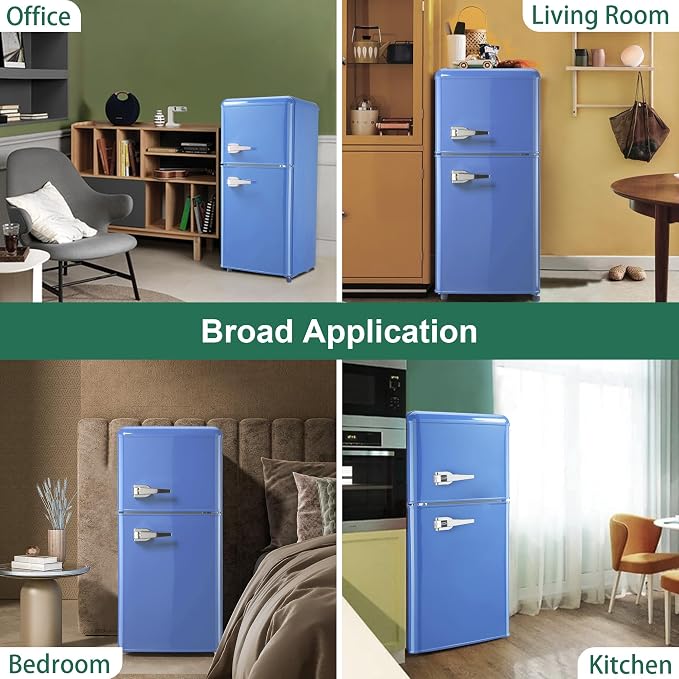 Retro Mini Fridge with Freezer, 3.2 Cu. Ft. Small Retro Refrigerator with - Image 7